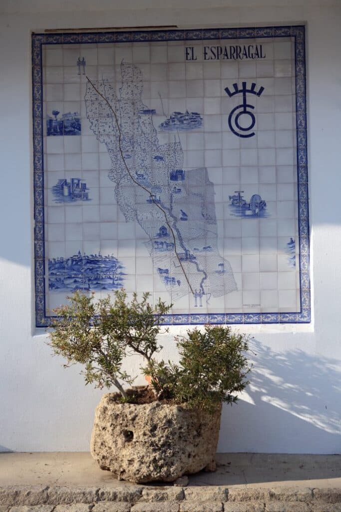 Azulejo Mapa Cortijo El Esparragal (Sevilla, Gerena)